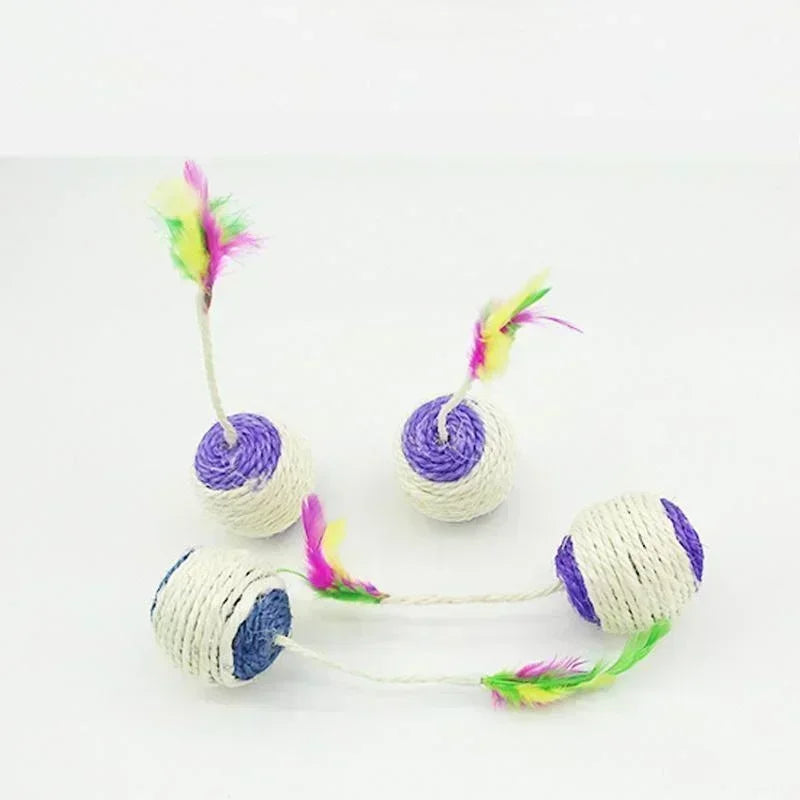 1Pc Cat Toy Sisal Scratching Ball Training Interactive Toy-ROROZ PETSUPPLIER