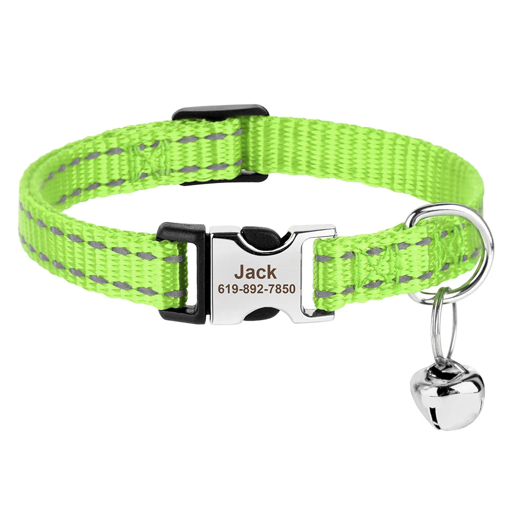 Personalized Printed Cat Collar Adjustable Kitten Puppy Collars-ROROZ PETSUPPLIER