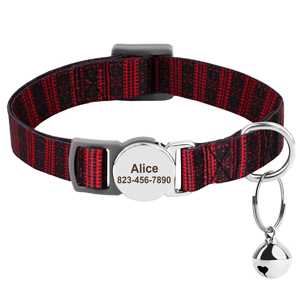 Personalized Printed Cat Collar Adjustable Kitten Puppy Collars-ROROZ PETSUPPLIER