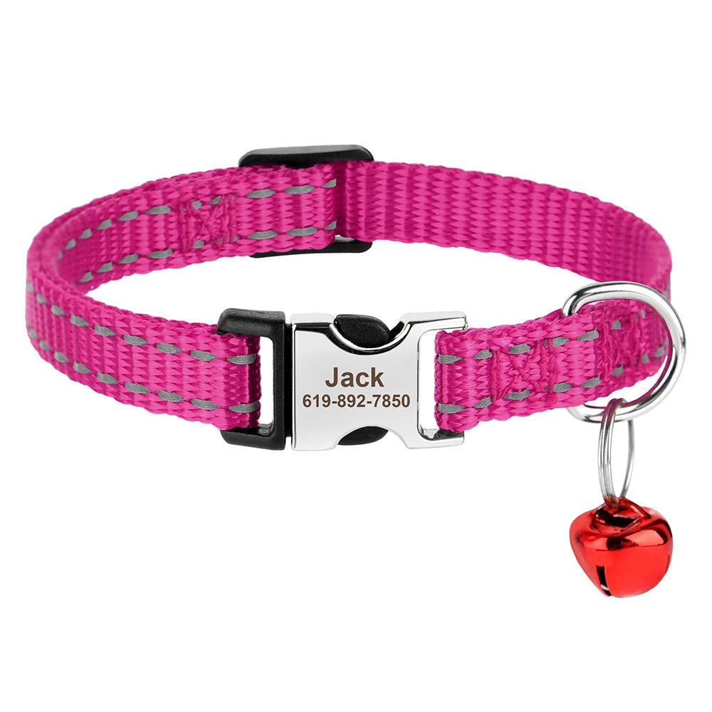 Personalized Printed Cat Collar Adjustable Kitten Puppy Collars-ROROZ PETSUPPLIER