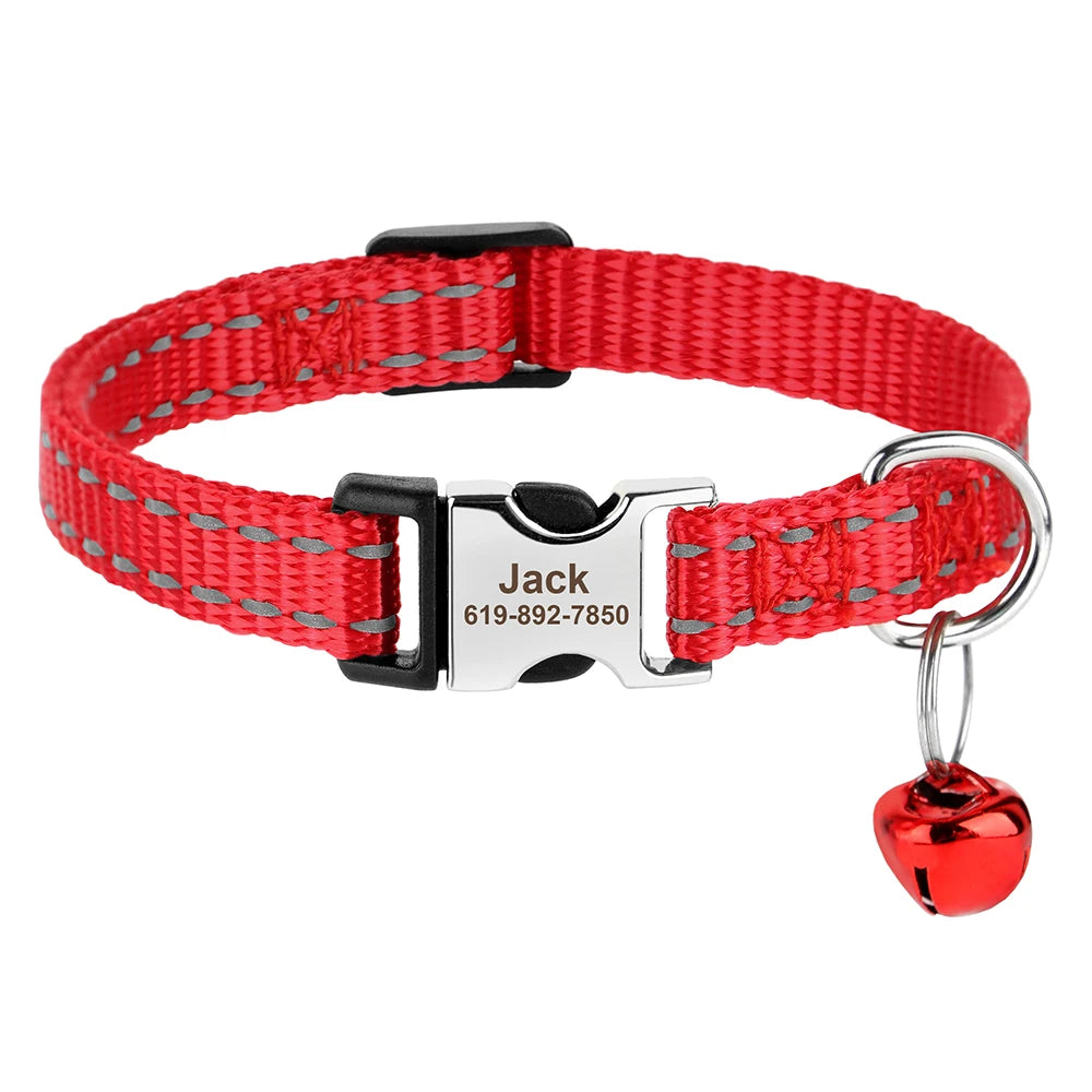 Personalized Printed Cat Collar Adjustable Kitten Puppy Collars-ROROZ PETSUPPLIER