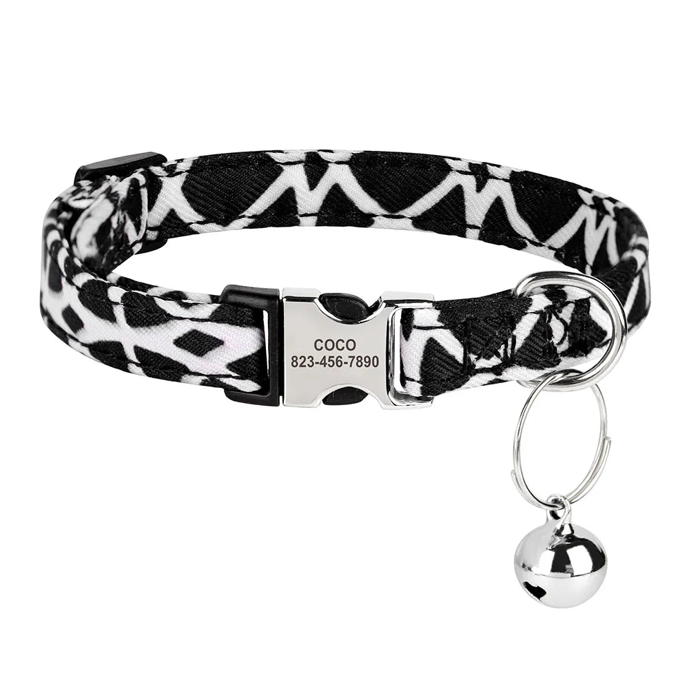 Personalized Printed Cat Collar Adjustable Kitten Puppy Collars-ROROZ PETSUPPLIER