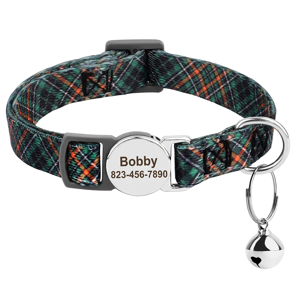 Personalized Printed Cat Collar Adjustable Kitten Puppy Collars-ROROZ PETSUPPLIER