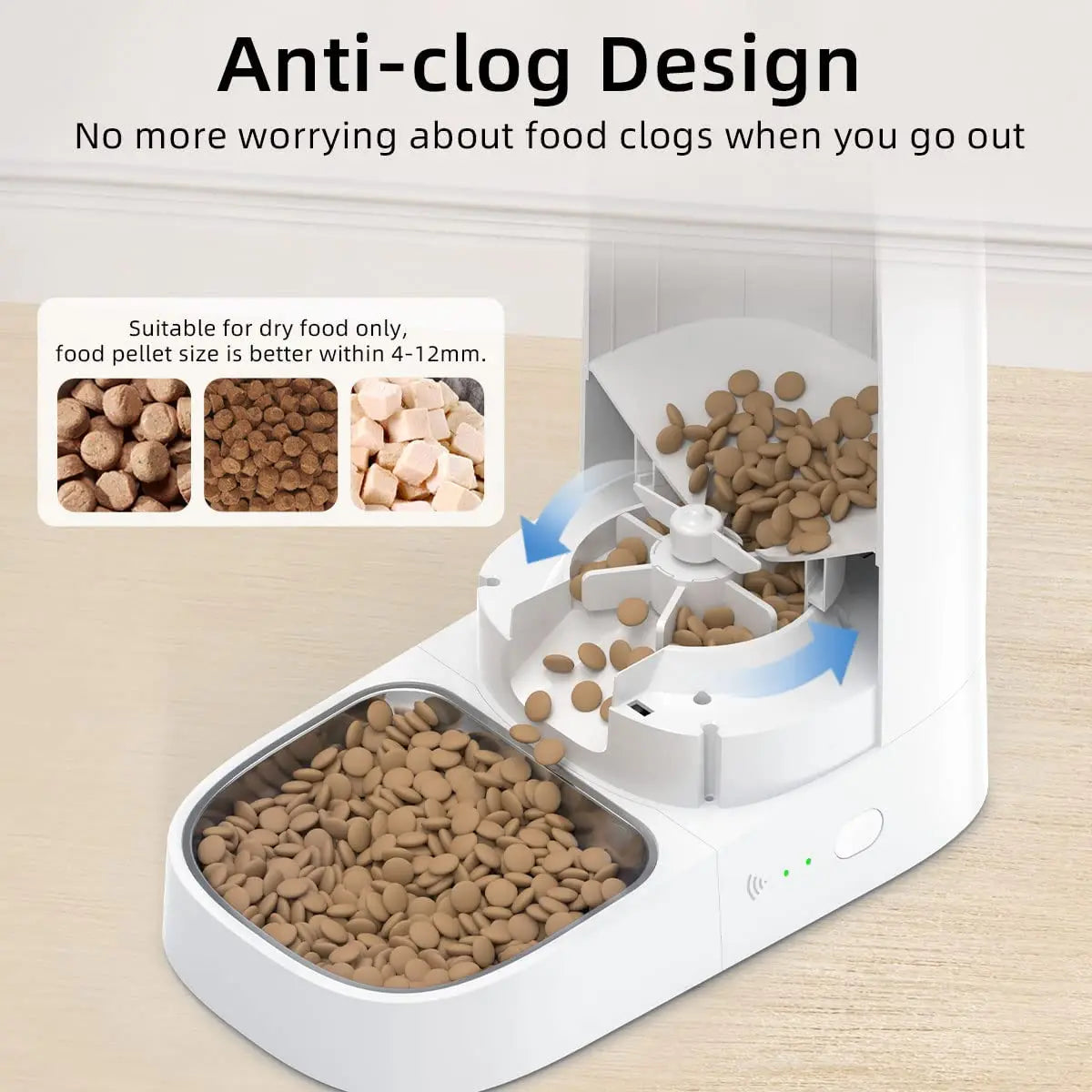 Automatic Cat Feeder Pet Smart WiFi Cat Food Kibble Dispenser-ROROZ PETSUPPLIER