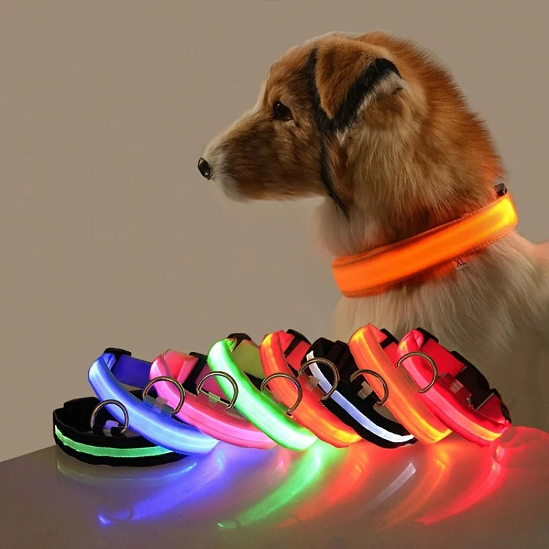 Nylon LED Night Safety Flashing Glow In The Dark Dog Leash-ROROZ PETSUPPLIER