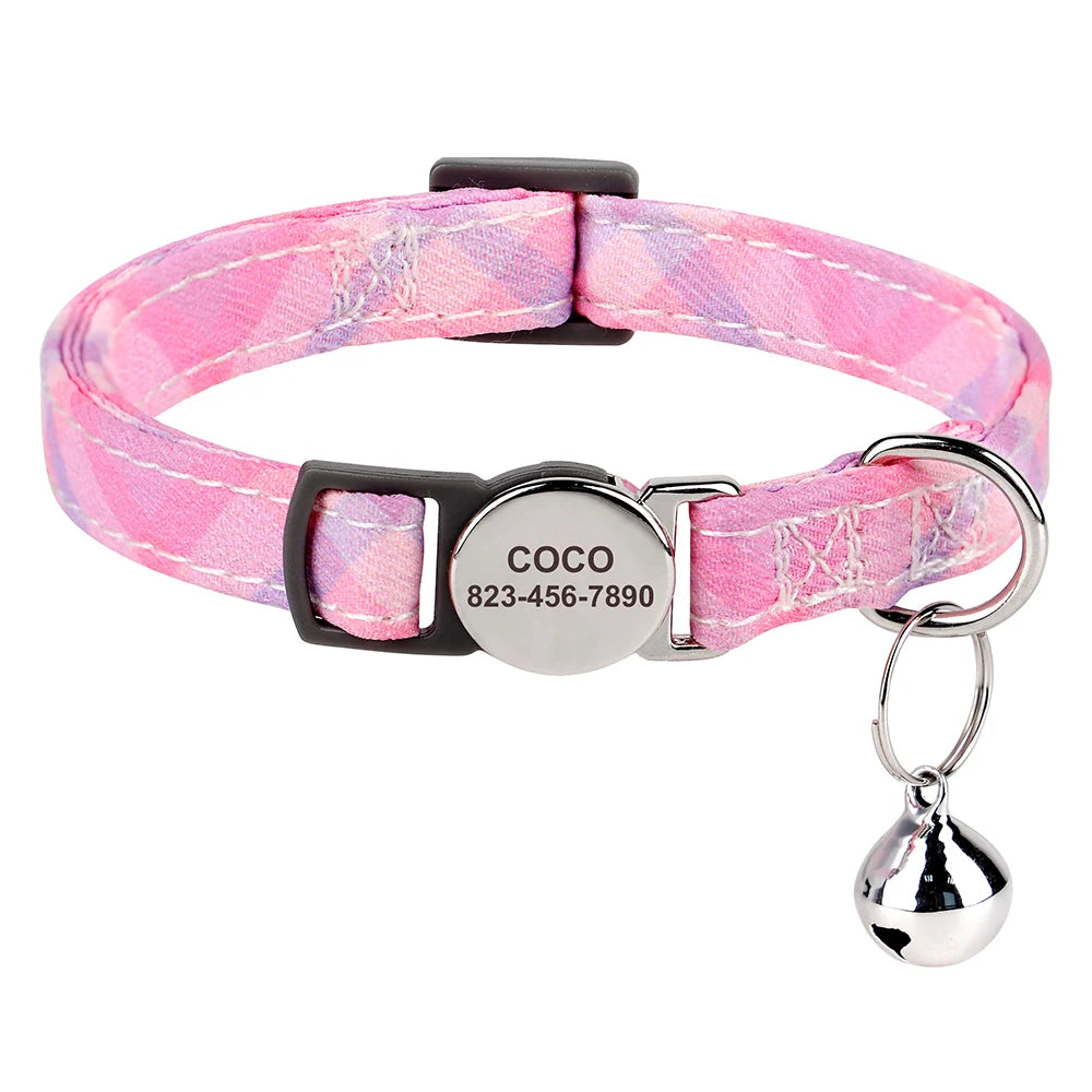 Personalized Printed Cat Collar Adjustable Kitten Puppy Collars-ROROZ PETSUPPLIER