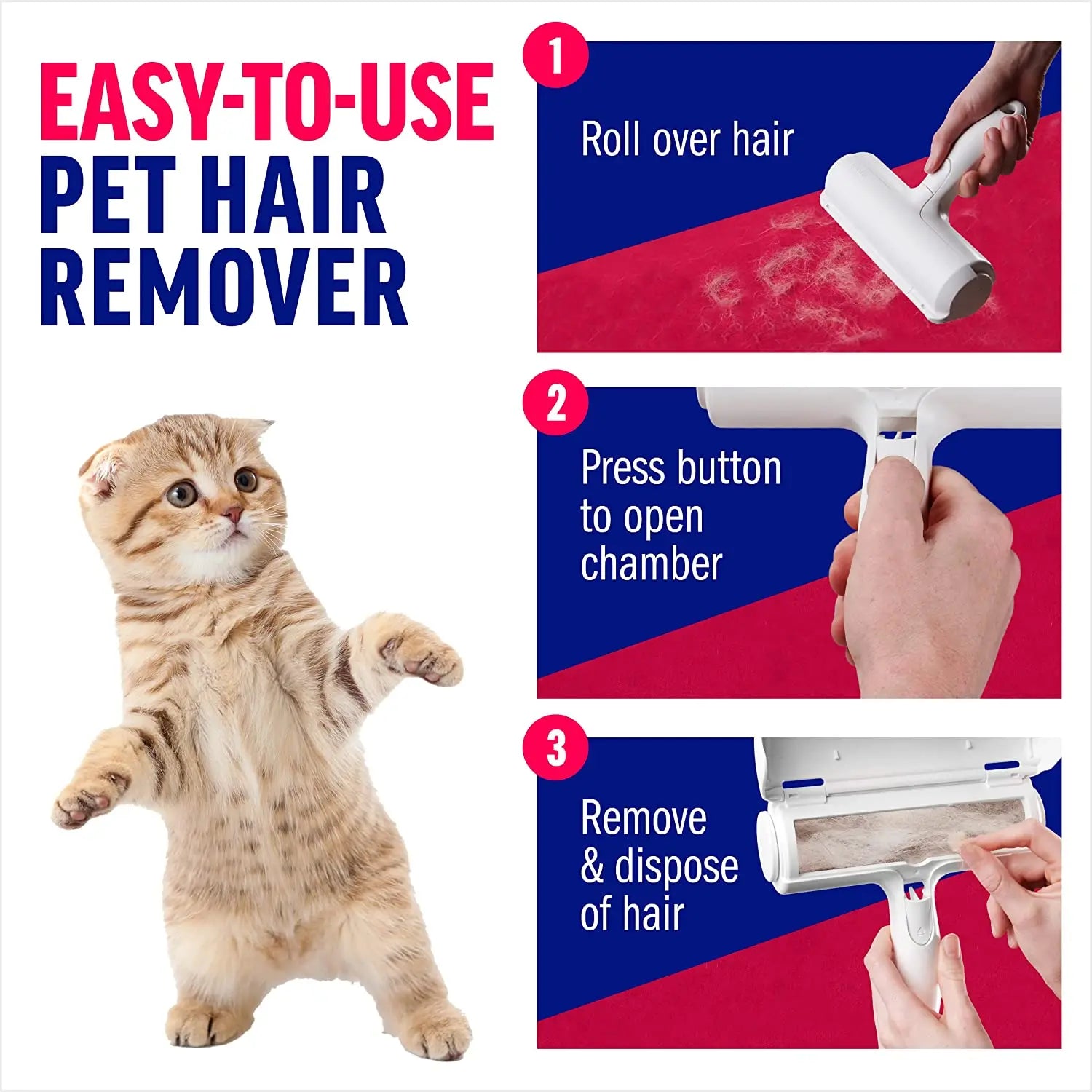 Pet Hair Remover Roller - Dog & Cat Fur Remover-ROROZ PETSUPPLIER