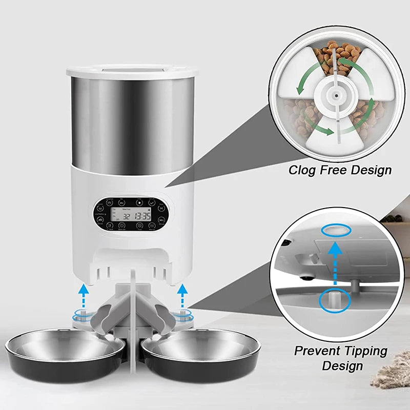 Smart APP Pet Feeder Cat And Dog Food Automatic Dispenser-ROROZ PETSUPPLIER