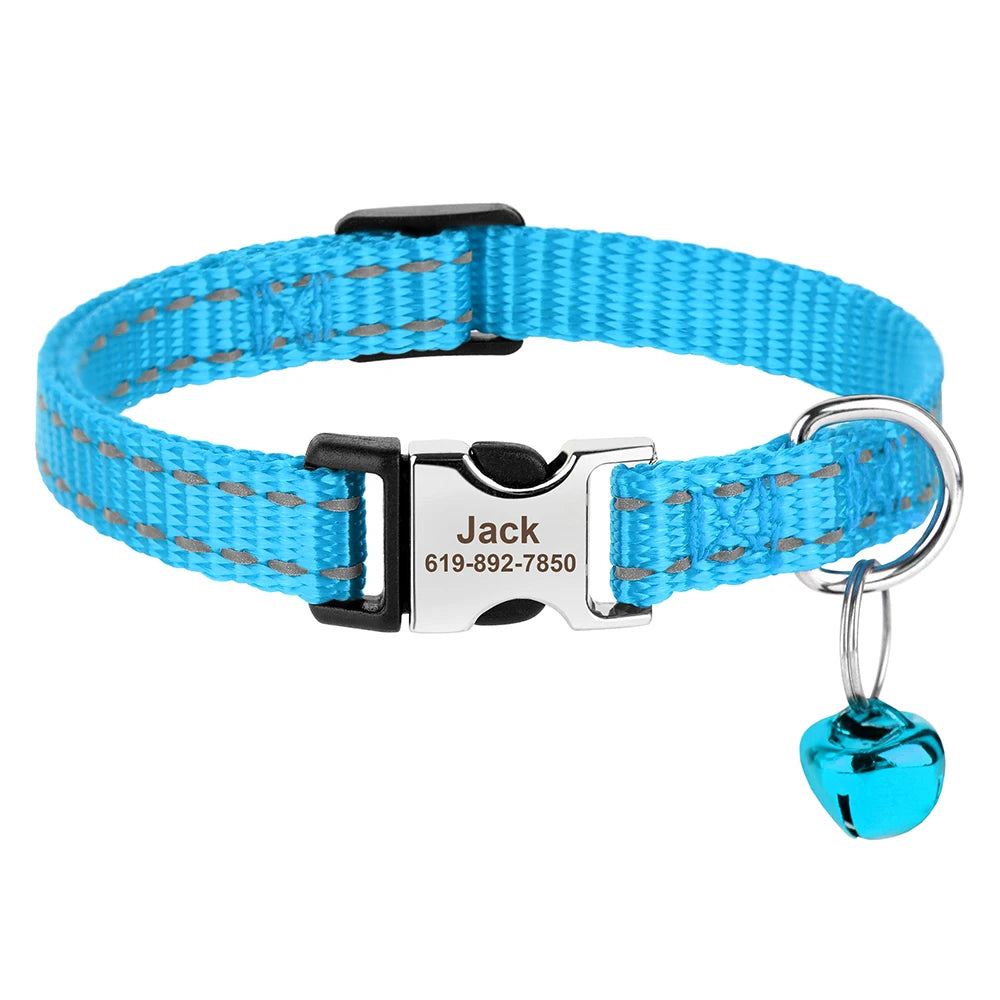 Personalized Printed Cat Collar Adjustable Kitten Puppy Collars-ROROZ PETSUPPLIER