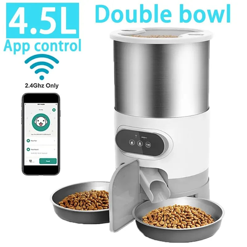 Smart APP Pet Feeder Cat And Dog Food Automatic Dispenser-ROROZ PETSUPPLIER