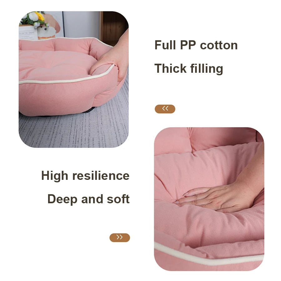 Imitation Suede Pet Bed-ROROZ PETSUPPLIER