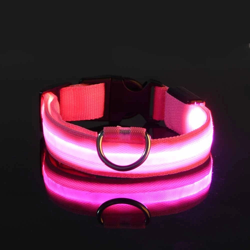 Nylon LED Night Safety Flashing Glow In The Dark Dog Leash-ROROZ PETSUPPLIER