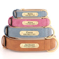 Personalized Dog Collar Custom Engraved PU Leather-ROROZ PETSUPPLIER
