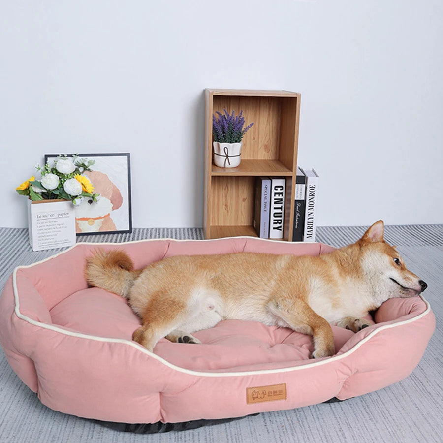 Imitation Suede Pet Bed-ROROZ PETSUPPLIER