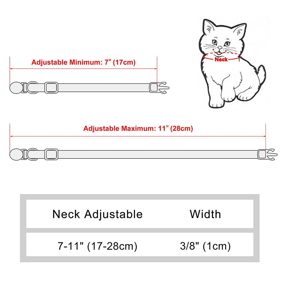 Personalized Printed Cat Collar Adjustable Kitten Puppy Collars-ROROZ PETSUPPLIER