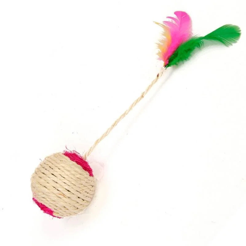 1Pc Cat Toy Sisal Scratching Ball Training Interactive Toy-ROROZ PETSUPPLIER